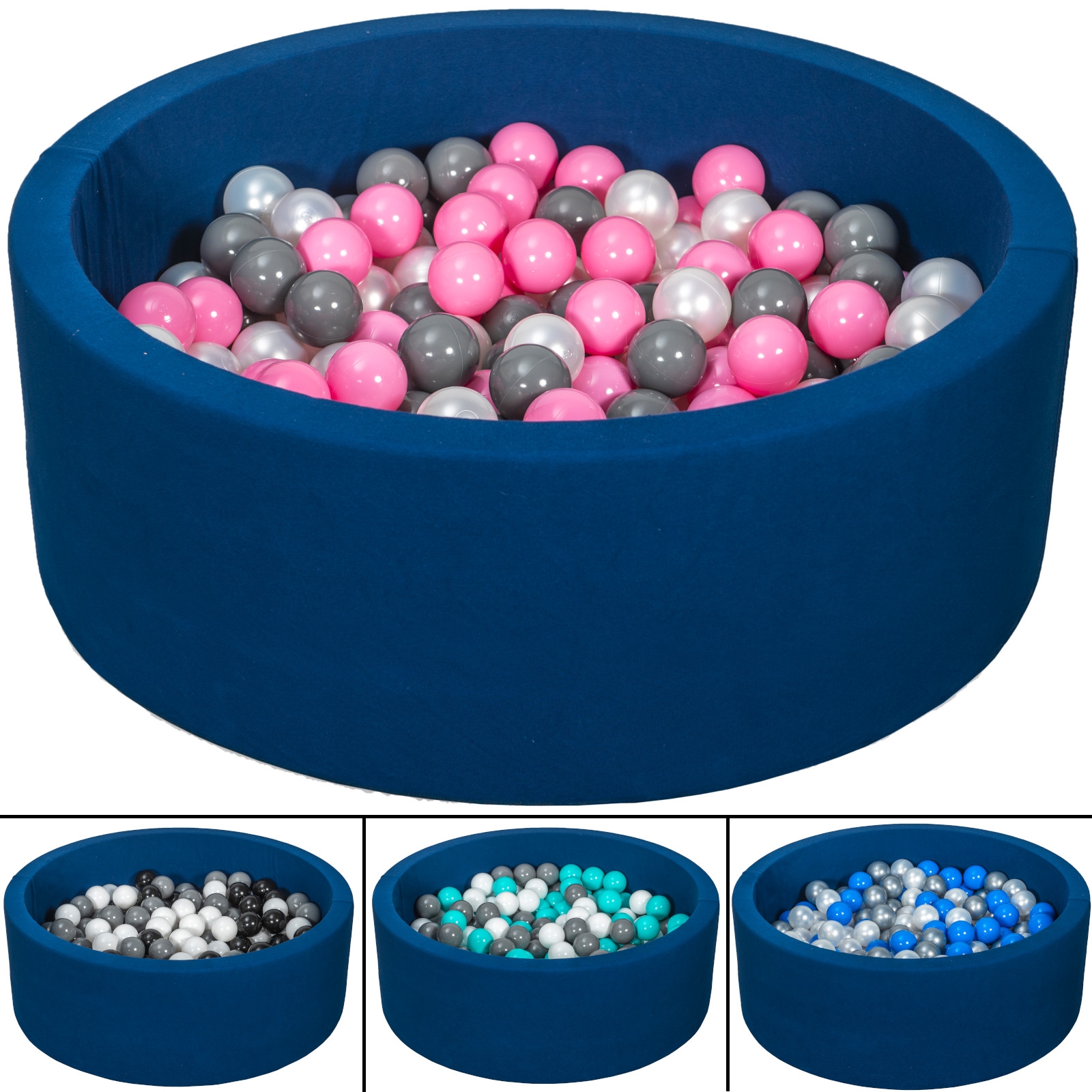 Piscina infantil de bolas para niños, 300 piezas, color azul marino